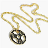Dumbbell Plate Pendant Steel Chain