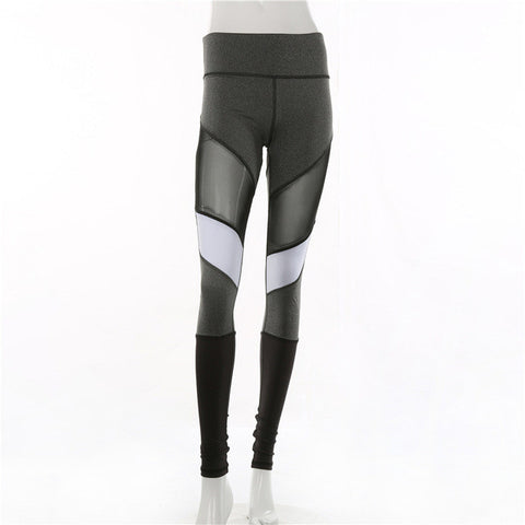 Mesh Fabric Patchwork Leggings