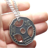 Dumbbell Plate Pendant Steel Chain
