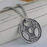 Dumbbell Plate Pendant Steel Chain
