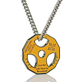 Dumbbell Plate Pendant Steel Chain