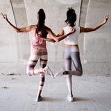 High waisted striped leggings